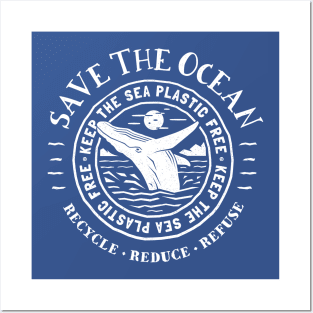 Keep the Sea Plastic Free - Save The Ocean - Humpback Whale Posters and Art